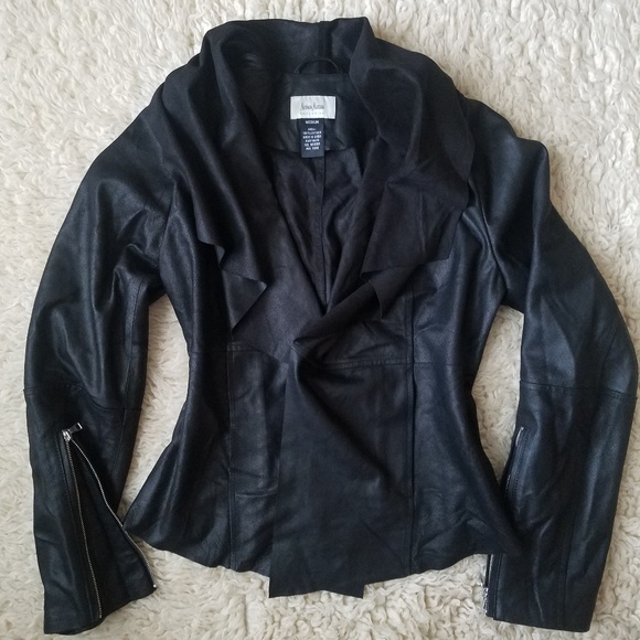 Neiman Marcus Jackets & Blazers - Neiman Marcus Leather Drape Jacket